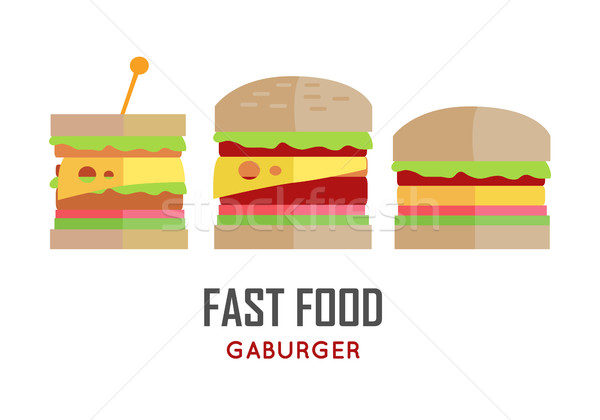 Zdjęcia stock: Fast · food · hamburger · wektora · projektu · zestaw · kanapkę