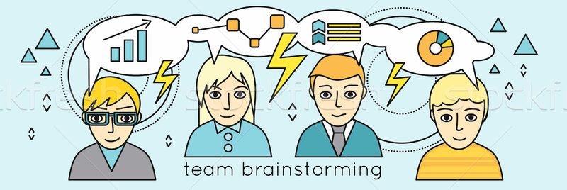 Team Brainstorming Vector Concept in Flat Design. Stock photo © robuart