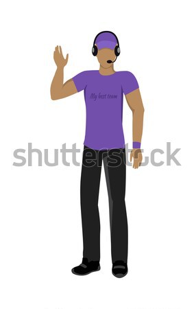 Cartoon Icon Referee in Violet and Black Uniform Stock photo © robuart
