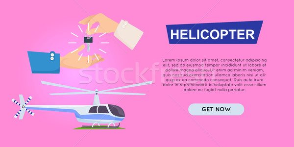 Buying New Helicopter Online. Web Banner. Vector Stock photo © robuart