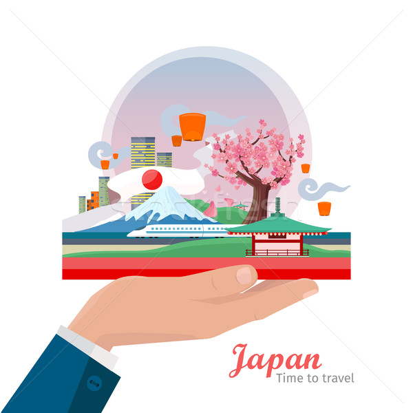 Japan Travel Poster Stock photo © robuart