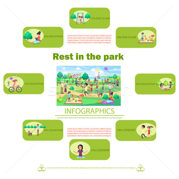 Park poster activiteiten infographics vector menselijke Stockfoto © robuart