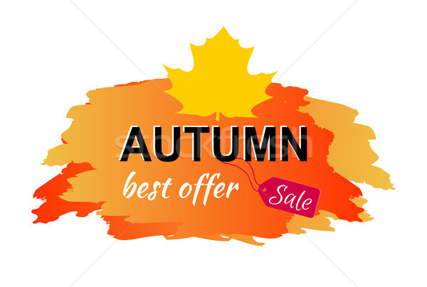 Autumn Best Offer Sale Placard Vector Illustration Stock photo © robuart