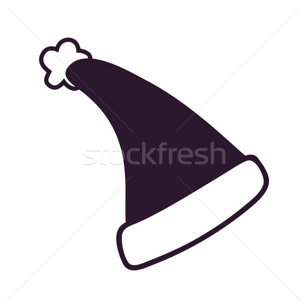 Negro papá noel sombrero icono aislado blanco Foto stock © robuart