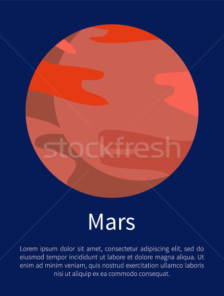 Red Mars Planet on Informative Poster with Text Stock photo © robuart