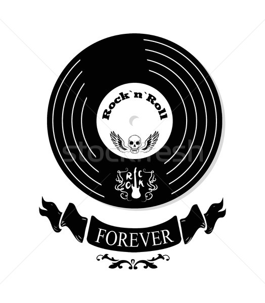 Rock n roll Forever Vinyl Vector Illustration Stock photo © robuart