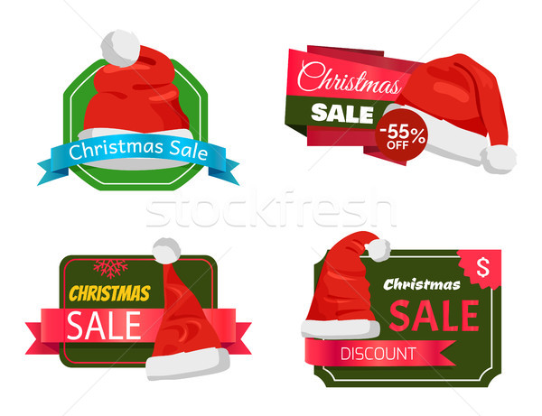 Zdjęcia stock: Christmas · wakacje · sprzedaży · odznaki · zestaw · naklejki