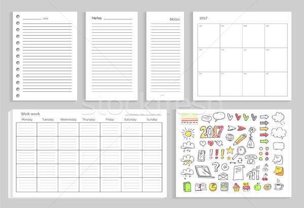 Set of Calendar, Daily Plans Vector Illustration Stock photo © robuart