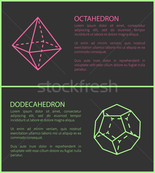Octahedron and Dodecahedron Vector Illustration Stock photo © robuart
