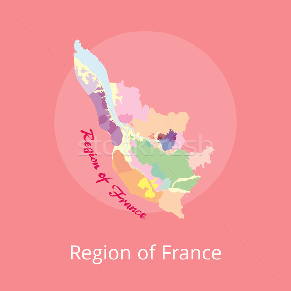Region of France Map with Marks of Best Winery Stock photo © robuart