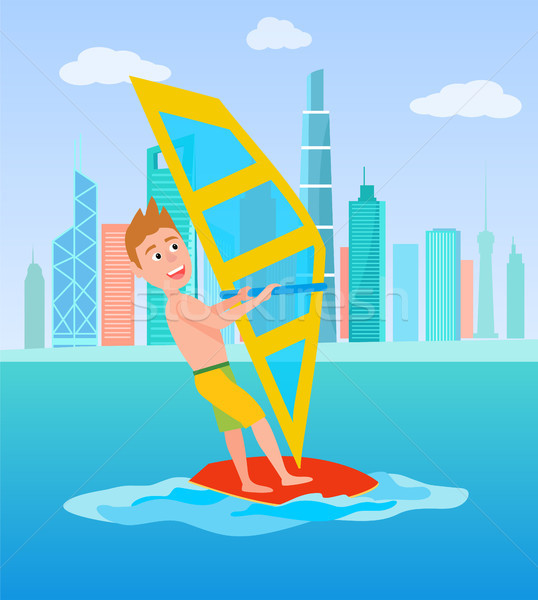 Windsurfing Summer Sport, Vector Illustration Stock photo © robuart