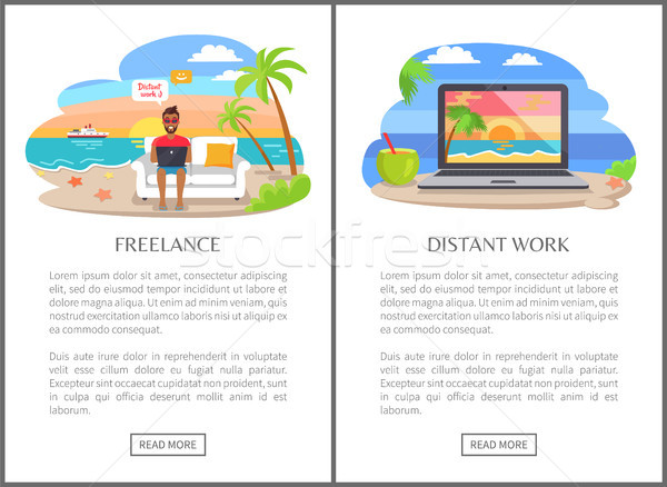 Freelance and Distant Work as Modern Jobs Promo Stock photo © robuart