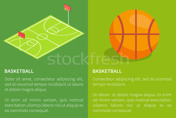 Stock foto: Basketball · Schule · Stadion · dreidimensionale · Vektor · Ball