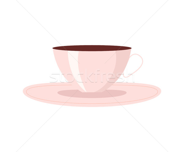 Stock photo: Cup of Coffee with Plate, Vector Illustration