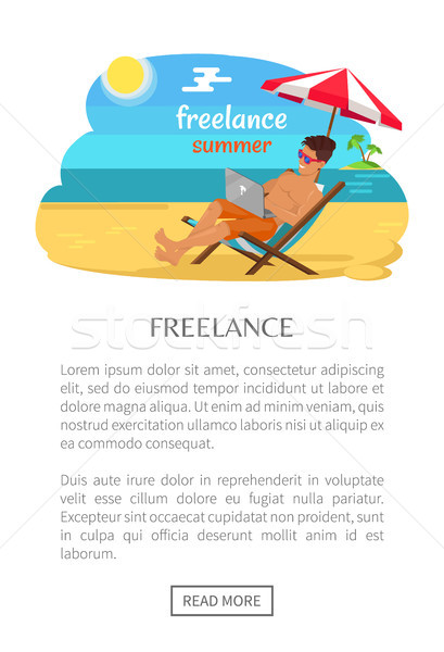 Freelance Summer Poster with Push Button Read More Stock photo © robuart