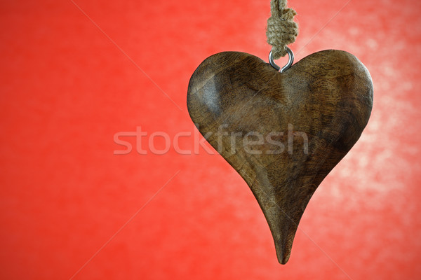 Valentine coração enforcamento vermelho amor Foto stock © rogerashford