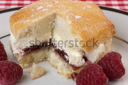 Raspberry and Cream Scone Stock photo © rogerashford