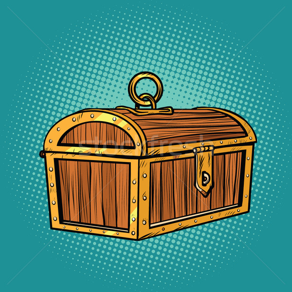 Pirate wood treasure chest closed Stock photo © rogistok