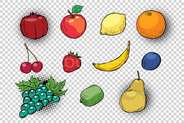 セット 果物 液果類 ポップアート レトロな 実例 ストックフォト © rogistok
