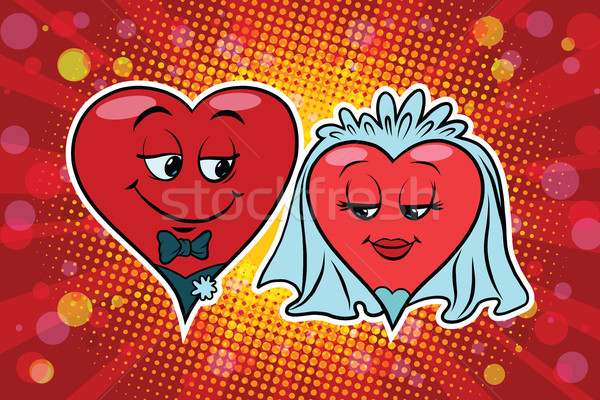 Wedding groom and bride, Valentine heart Stock photo © rogistok