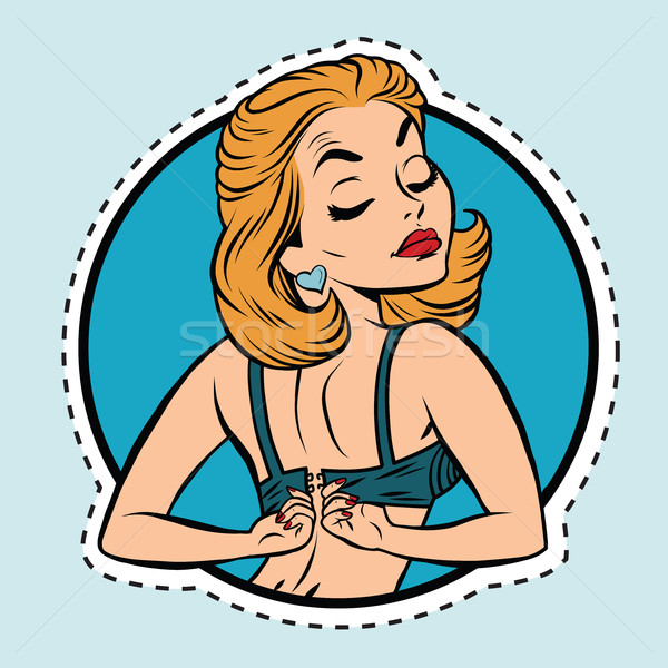 Pinup fille Soutien-gorge pop art dessinées illustration [[stock_photo]] © rogistok