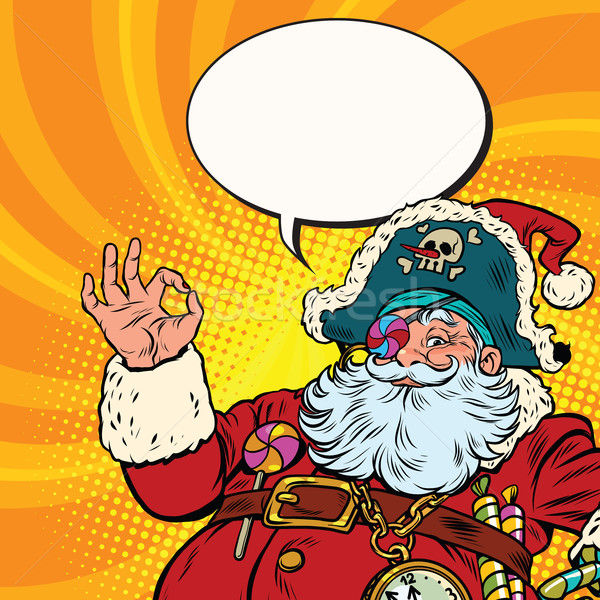 Santa Claus pirate OK gesture Stock photo © rogistok