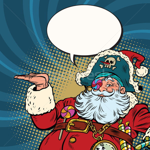 Santa Claus pirate presentation gesture Stock photo © rogistok