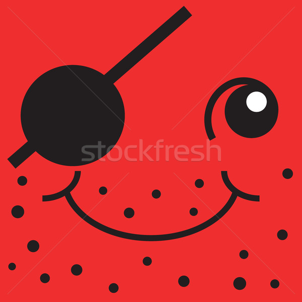 Red smiley face one-eyed pirate Stock photo © rogistok