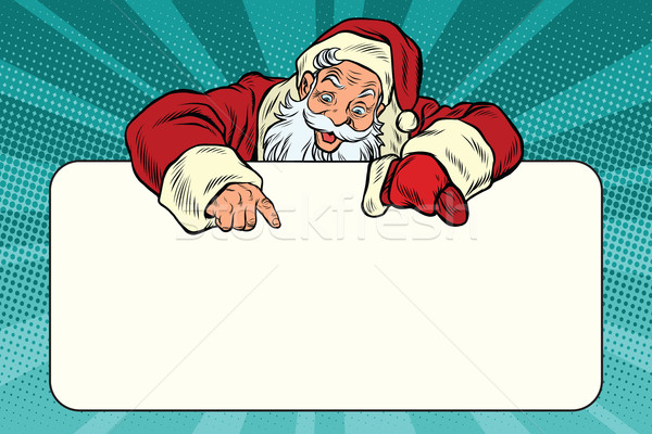 Foto stock: Papá · noel · carácter · banner · espacio · de · la · copia · arte · pop · retro