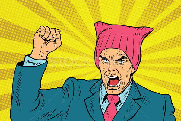 Böse Retro Politiker feministischen Pop-Art Comic Stock foto © rogistok