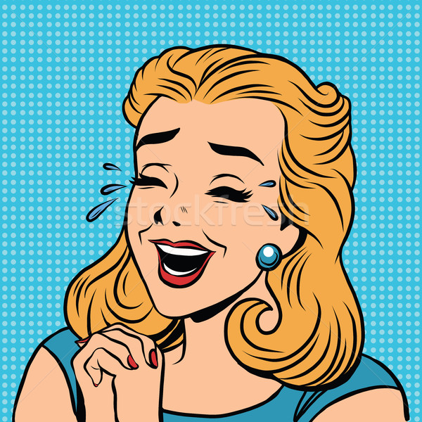 Emoji retro laughter joy joke girl emoticons Stock photo © rogistok