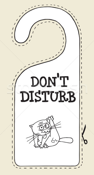 hotel sign cat do not disturb Stock photo © rogistok