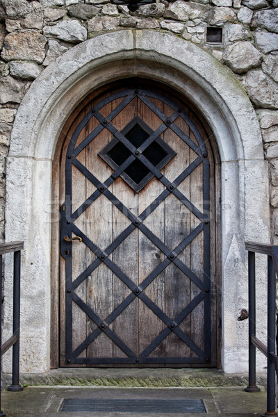 Old Wooden Door with Iron Reinforcement Stock photo © rognar