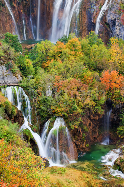 Waterfalls in Plitvice Lakes National Park Stock photo © rognar