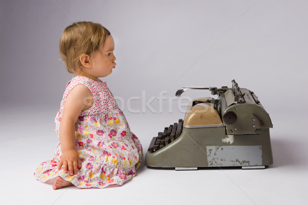 Curious Baby Girl Thinking Stock photo © rognar