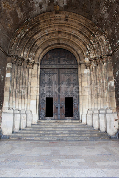Eingang Lissabon Kathedrale Portal Portugal Stadt Stock foto © rognar