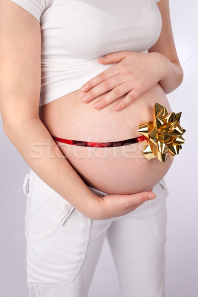 Pregnant Belly wth Ribbon Stock photo © rognar
