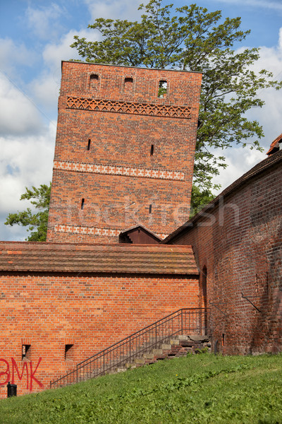 Dől torony Lengyelország középkori város fal Stock fotó © rognar