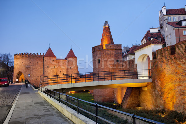 Barbican in the Old Town of Warsaw Stock photo © rognar