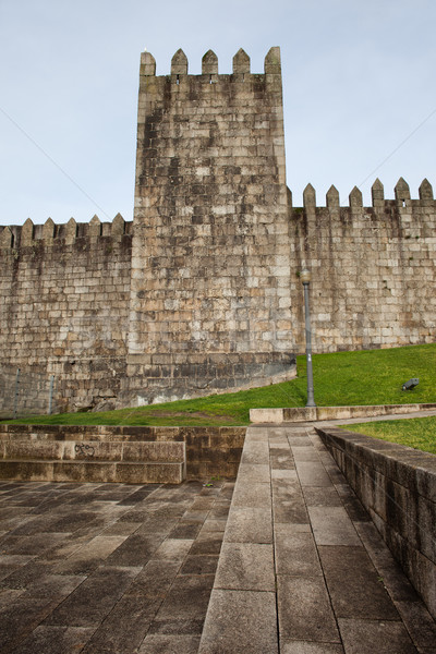 Perete oraş fortificatie medieval orasul vechi constructii Imagine de stoc © rognar