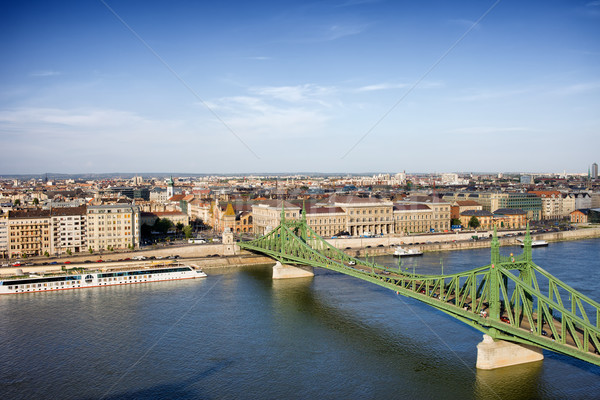 Liberty Bridge and Budapest Cityscape Stock photo © rognar