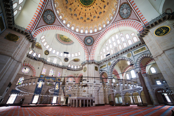 Stock fotó: Mecset · belső · díszes · Isztambul · Törökország · szőnyeg