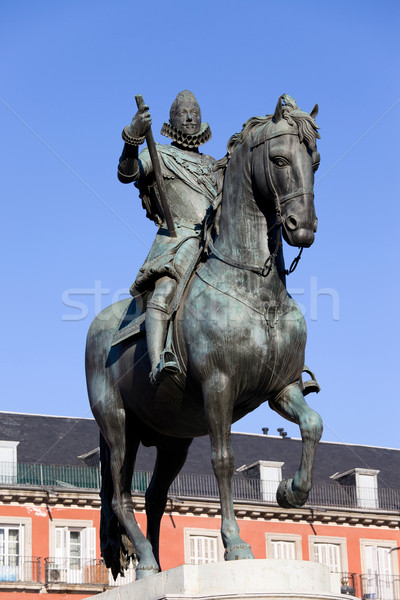 King Philip III Statue in Madrid Stock photo © rognar