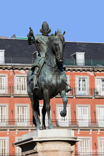 王 雕像 馬德里 青銅 西班牙 商業照片 © rognar