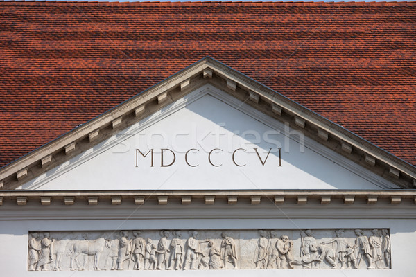 Sandor Palace Pediment in Budapest Stock photo © rognar