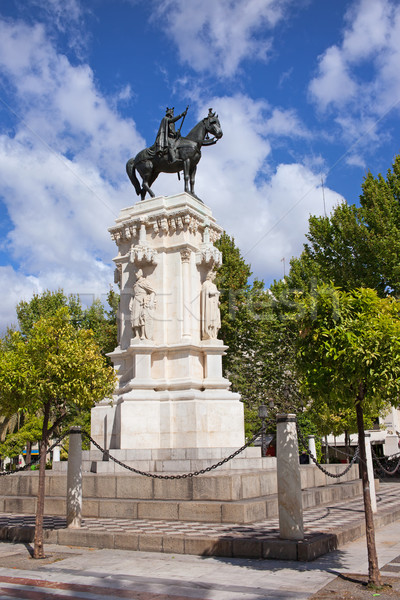 Monument on Plaza Nueva in Seville Stock photo © rognar