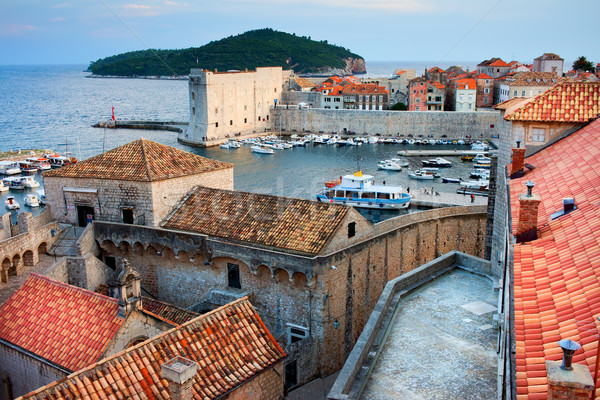 Altstadt Dubrovnik malerische Sonnenuntergang Zeit Kroatien Stock foto © rognar