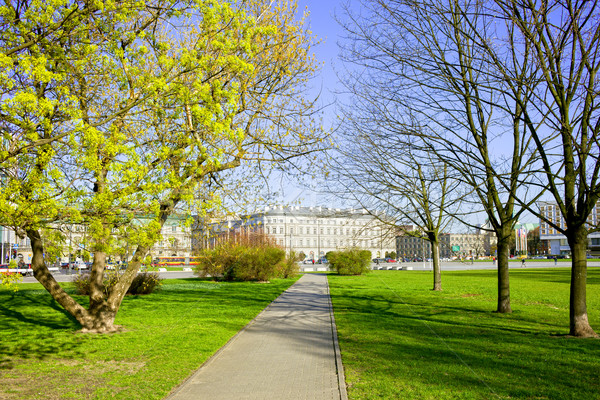 Varsovie parc jardin printemps public centre-ville Photo stock © rognar