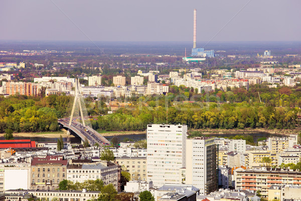 Város Varsó panoráma Lengyelország első terv Stock fotó © rognar