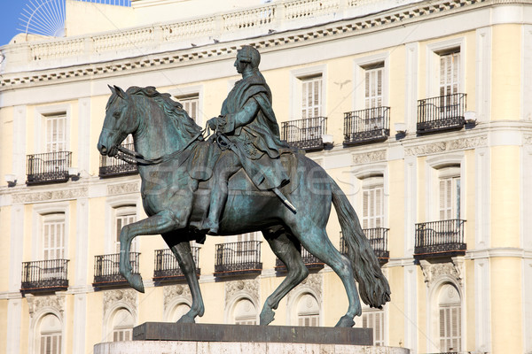 King Charles III Statue on Puerta del Sol Stock photo © rognar
